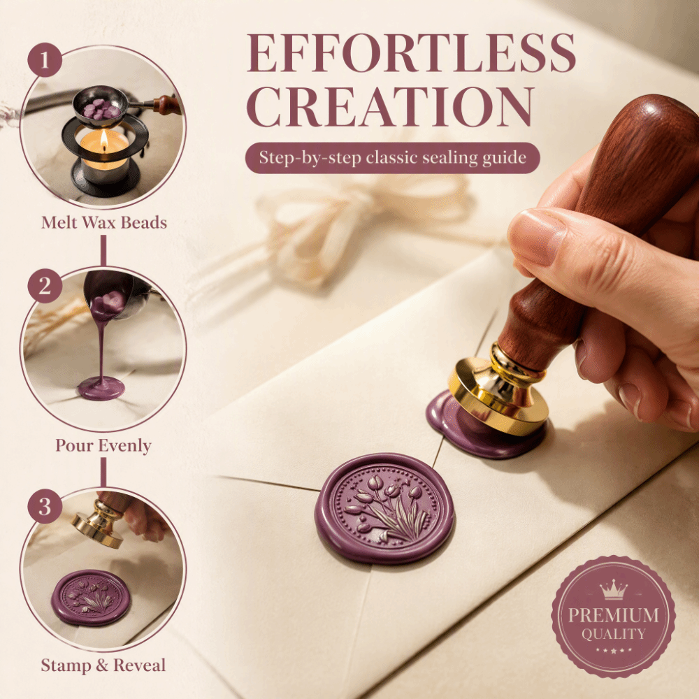 Wax Seal Stamp Set - Juego de 20 sellos de cera