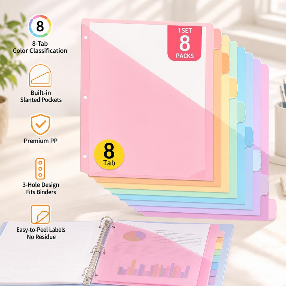 8 separadores de carpetas de p - Tab Divider A4 reseña y precio